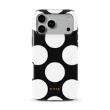 Large Polka Dots, Black Sparkle - Tough Handyhülle