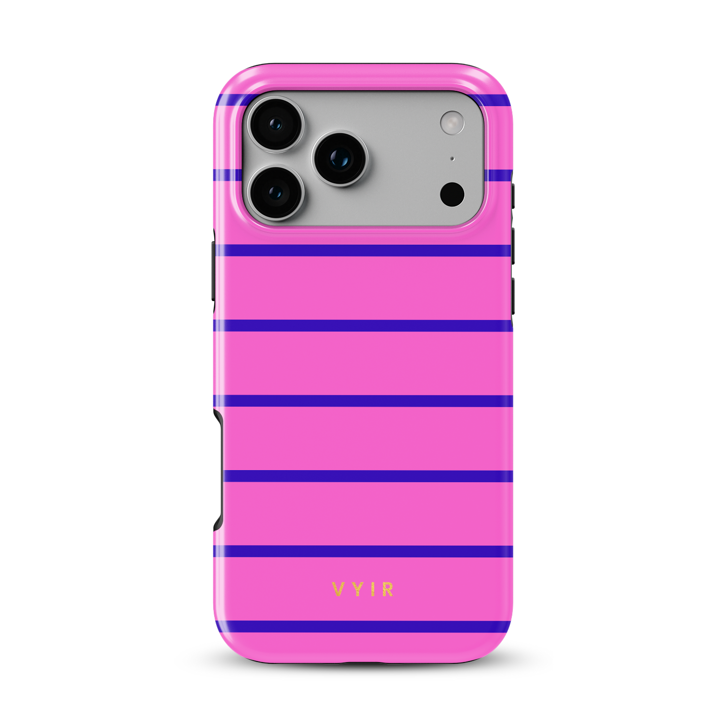 Horizontal Stripes, Pink Curtains - Shockproof Phone Case - VYIR
