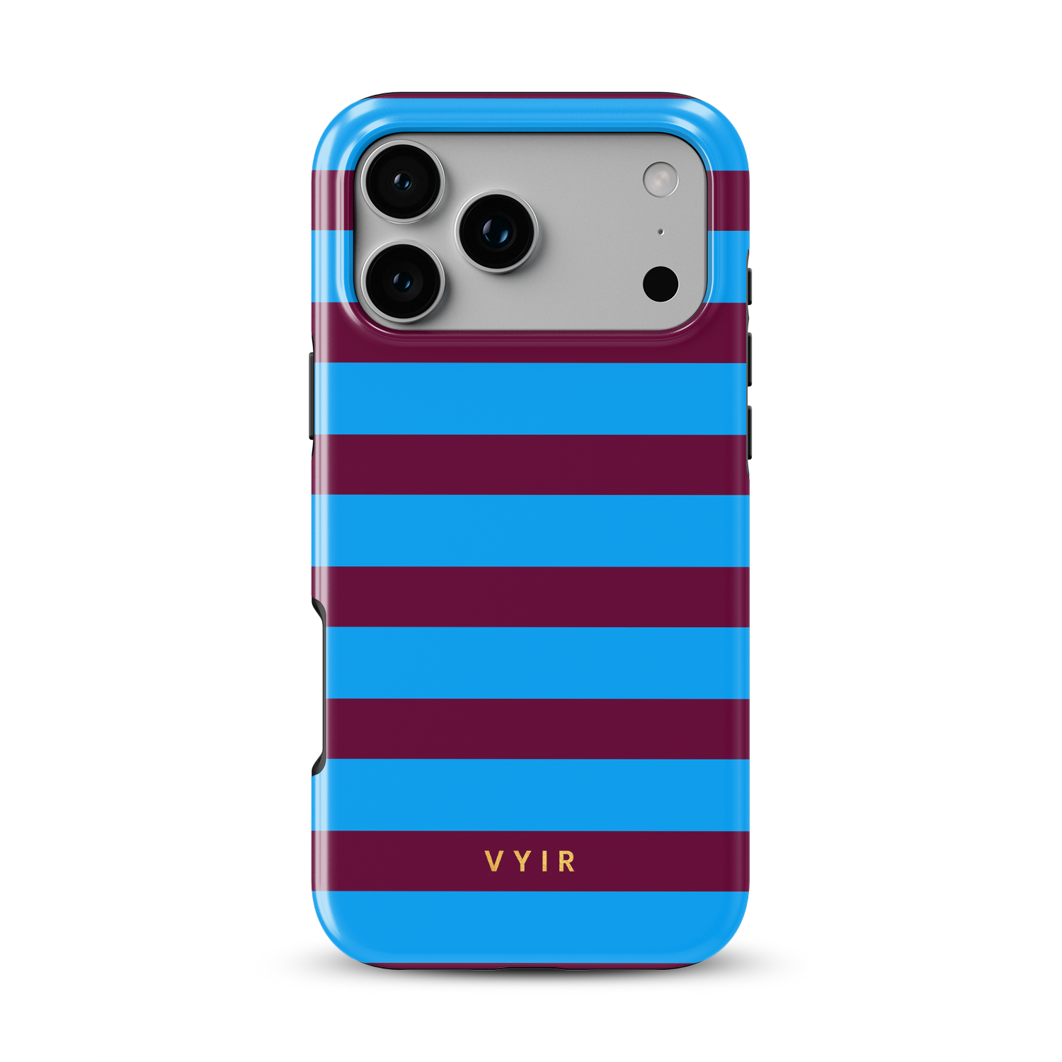 Horizontal Stripes, Track Blue - Shockproof Phone Case - VYIR