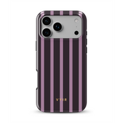 Luxe Stripes, Plum - Shockproof Phone Case - VYIR