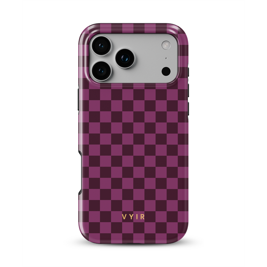 Tiny Checker, Burgundy - Tough Handyhülle