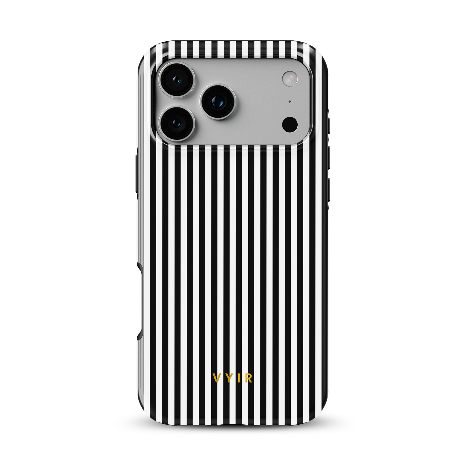 Vertical Stripes, Pinstripe Black and White - Shockproof MagSafe iPhone Case - VYIR
