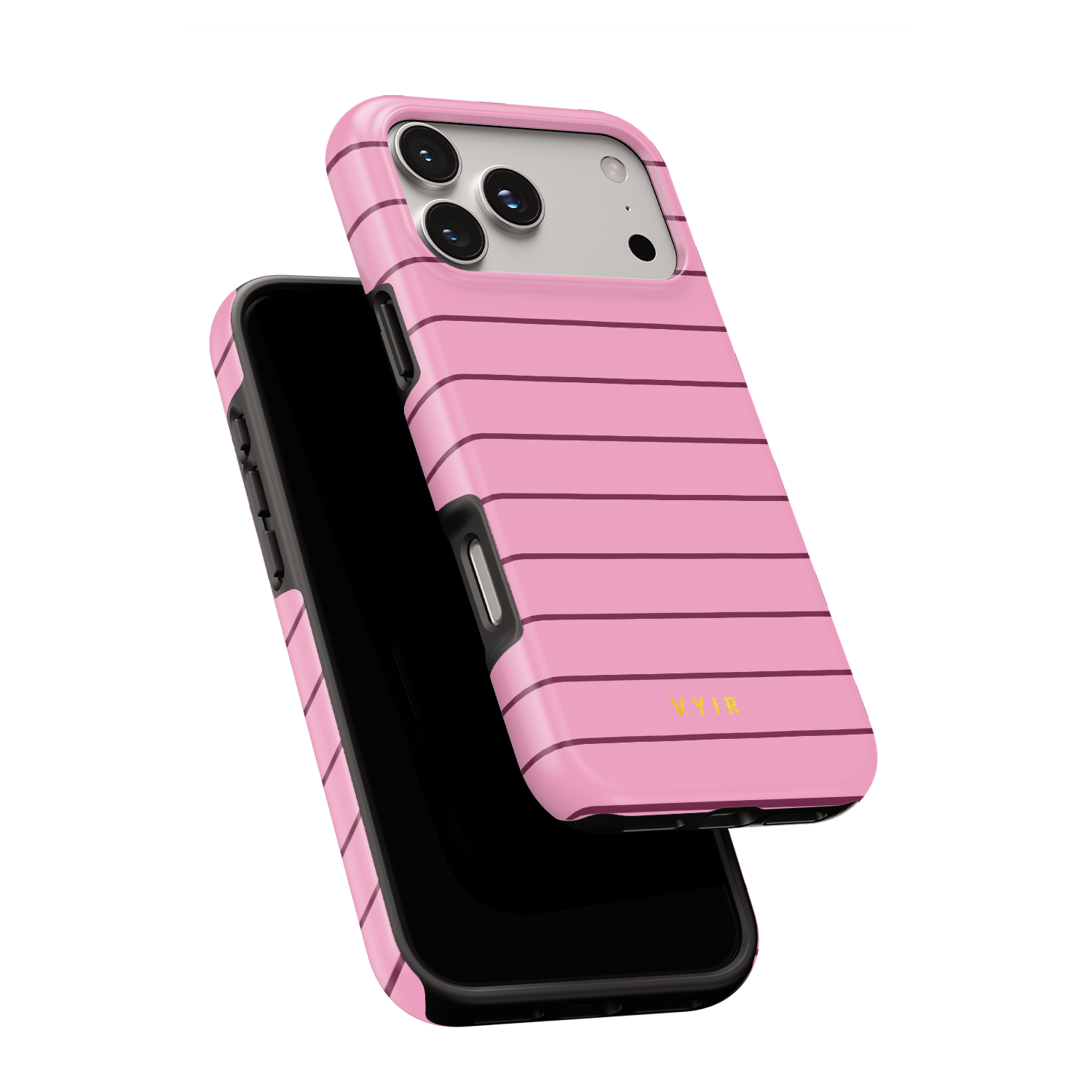 Horizontal Stripes, Blush Pink - Shockproof Phone Case - VYIR
