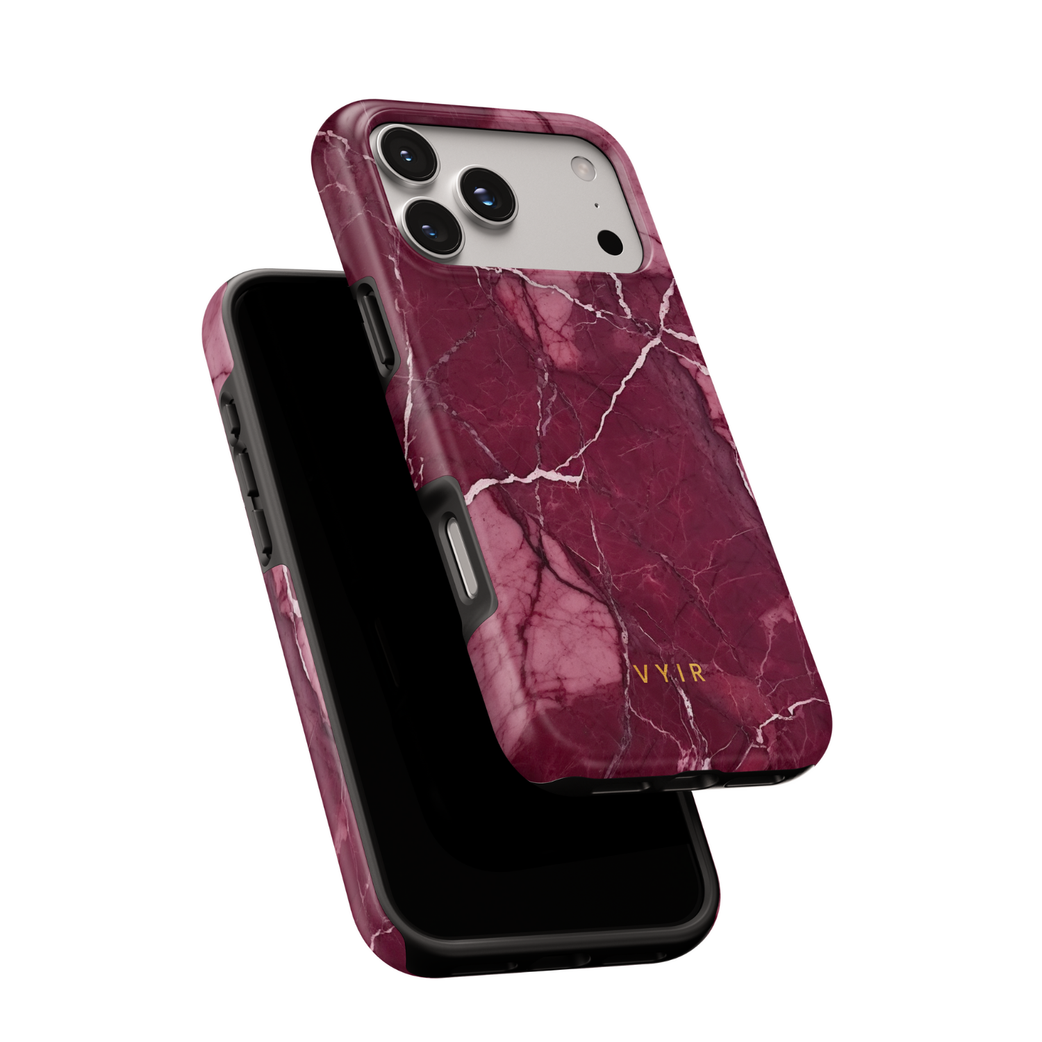 Pure Marble Burgundy - Shockproof Phone Case - VYIR