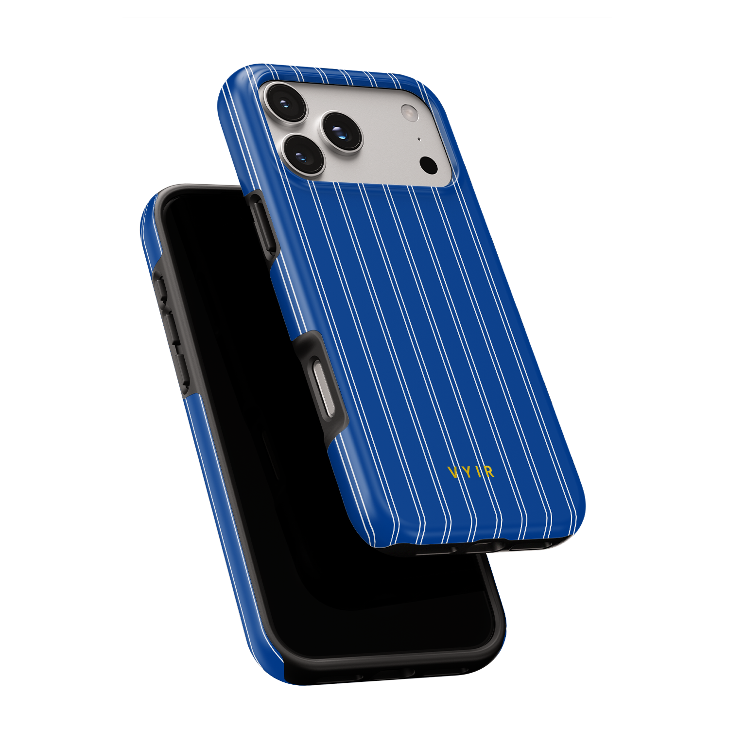 Vertical Stripes, Mediterranean Blue - Shockproof Phone Case - VYIR