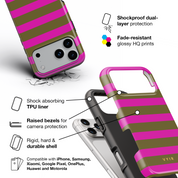 Horizontal Stripes, Urban Olive - Shockproof Phone Case - VYIR