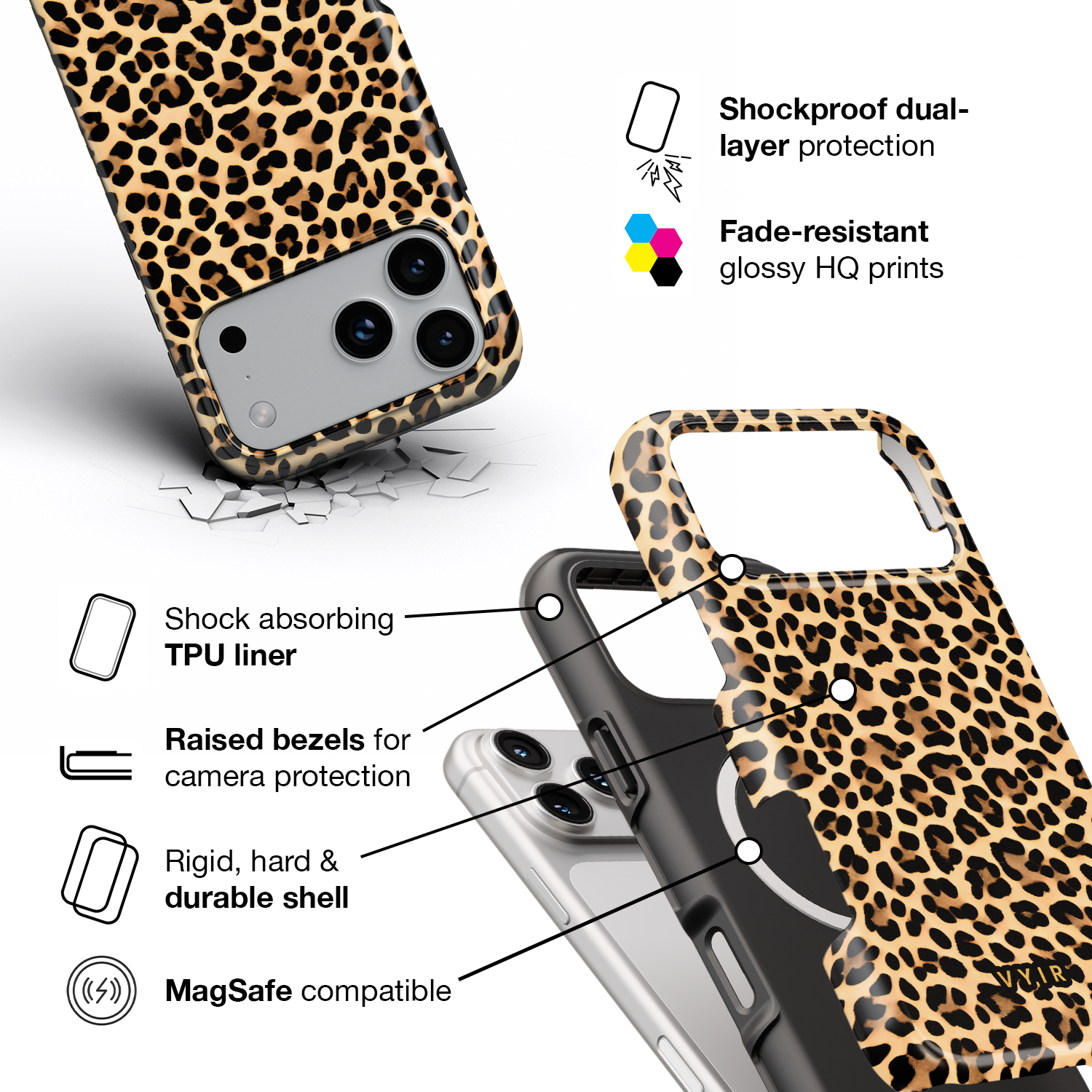 Savanna Leopard - Shockproof MagSafe iPhone Case - VYIR