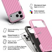 Vertical Stripes, Blush Pink - Shockproof Phone Case - VYIR