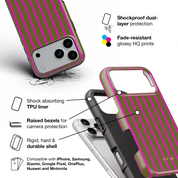 Vertical Stripes, Urban Olive - Shockproof Phone Case - VYIR
