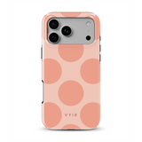 Big Polka Dots, Peach Pop - Tough MagSafe iPhone-Hülle