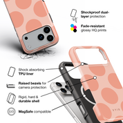 Big Polka Dots, Peach Pop - Shockproof MagSafe iPhone Case - VYIR