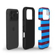 Horizontal Stripes, Track Blue - Shockproof Phone Case - VYIR
