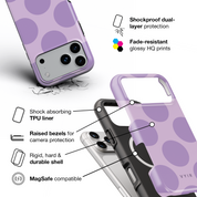 Big Polka Dots, Lilac - Shockproof MagSafe iPhone Case - VYIR